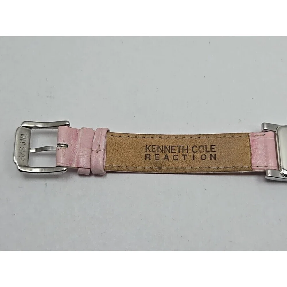 Kenneth Cole Reaction KC2404 Ladies XS Tank Watch Pink Leather Strap New Battery